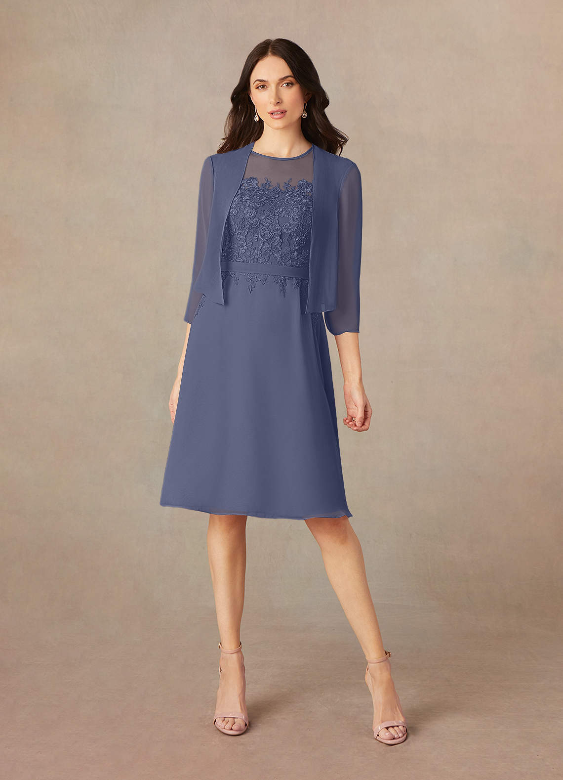 Azazie Klaus Mother of the Bride Dresses Stormy A-Line Scoop Sequins Chiffon Dress image1