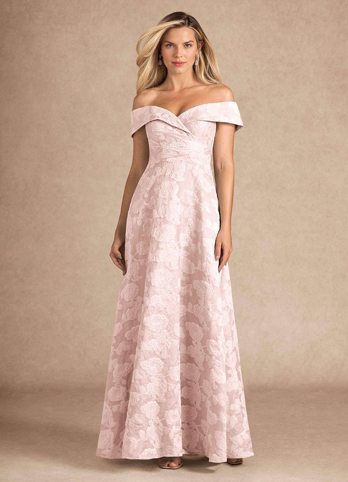 Azazie New London Light Pink Jacquard A-Line Pleated Floral Burnout Dress  Ready to Ship | Azazie