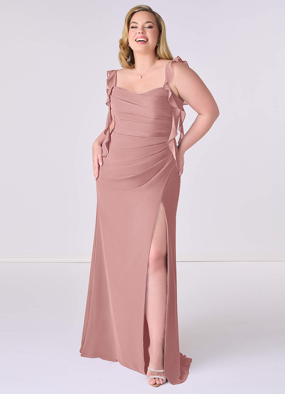 Barbie ♥ Azazie Bridesmaid Dresses Sweetheart Pleated Ruffle Chiffon Mermaid Dress image6