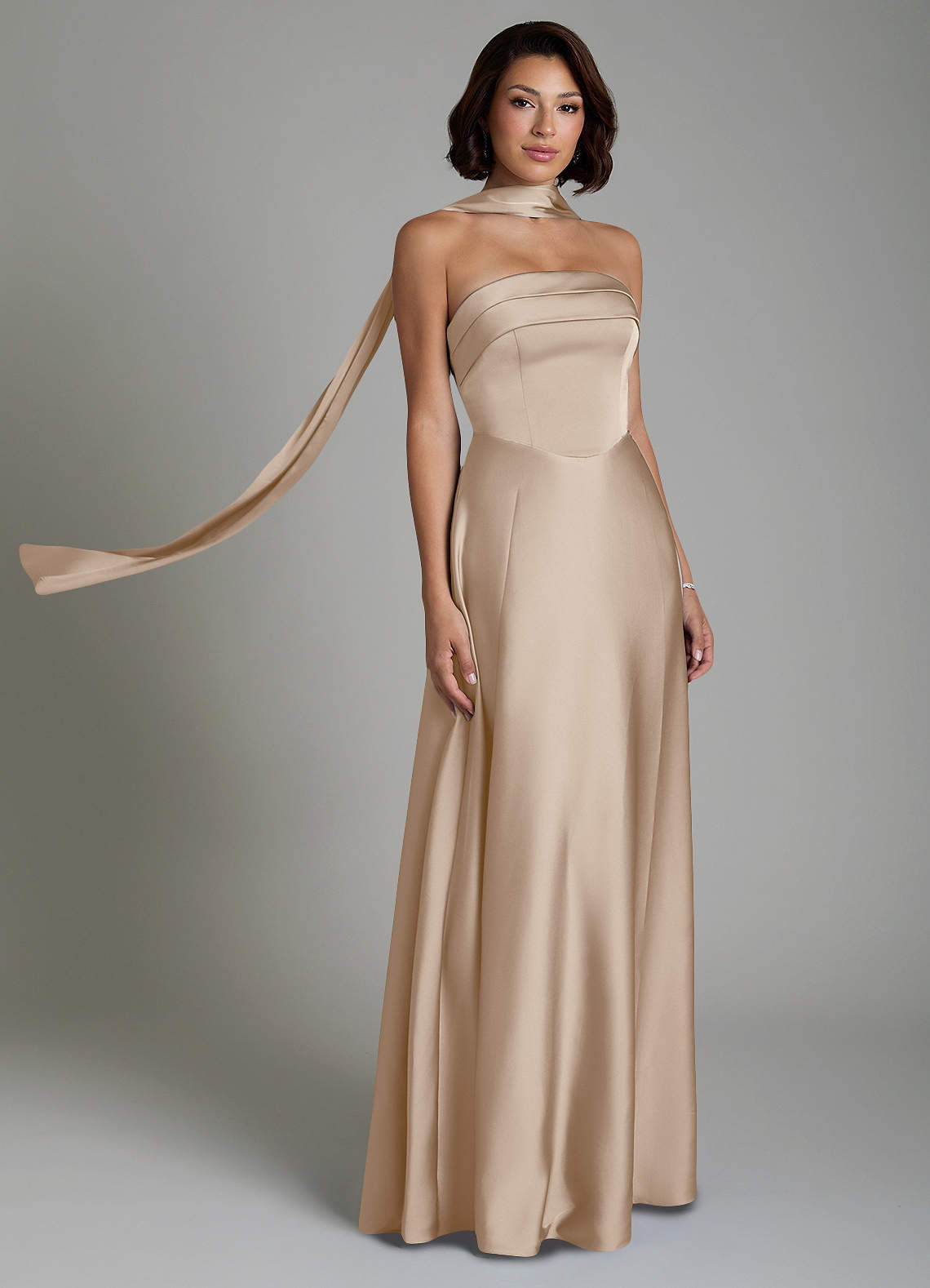 taupe silk bridesmaid dresses Azazie Odele it promises a secure Color:Charcoal Gray Bridal party Web Collection: Midi Dresses Elegant Misha Navy Gown