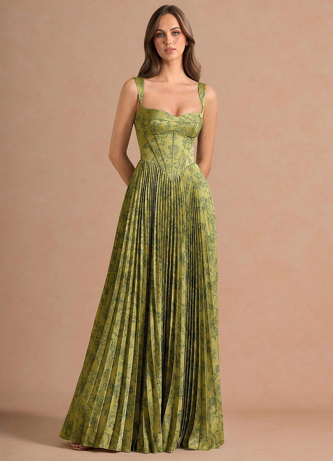 Isonelle Moss Navy Maxi Dress