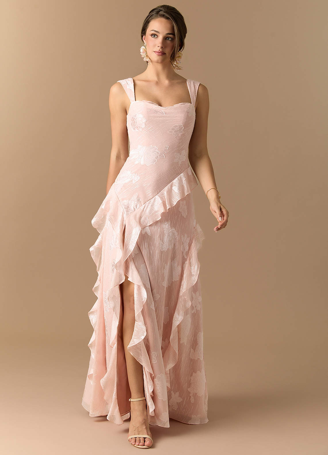 Rochelle Peach Rose Maxi Dress | Azazie CA Rochelle Peach Rose Maxi Dress | Azazie CA