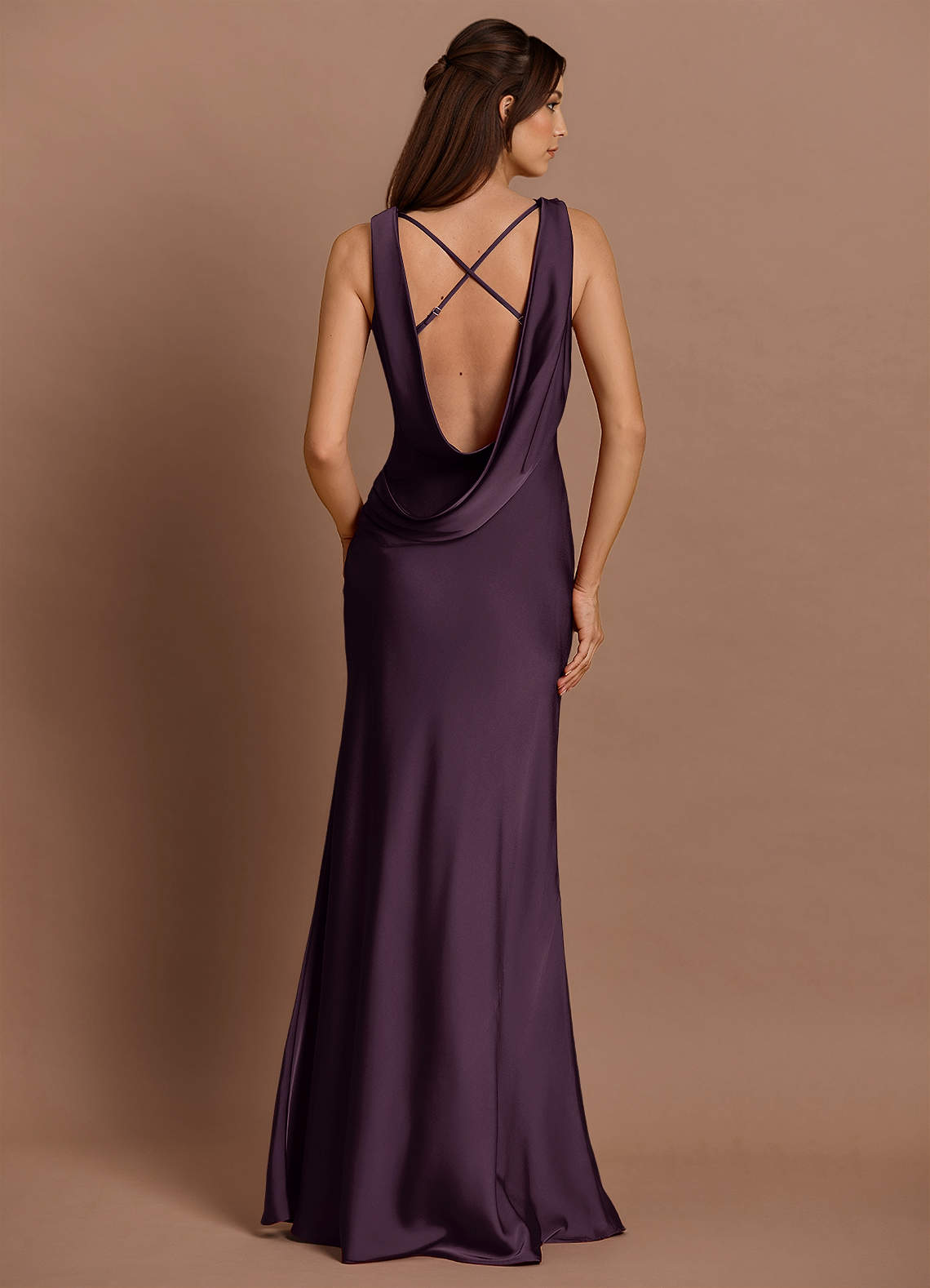 Cheryl Dark Purple Maxi Dress | Azazie CA