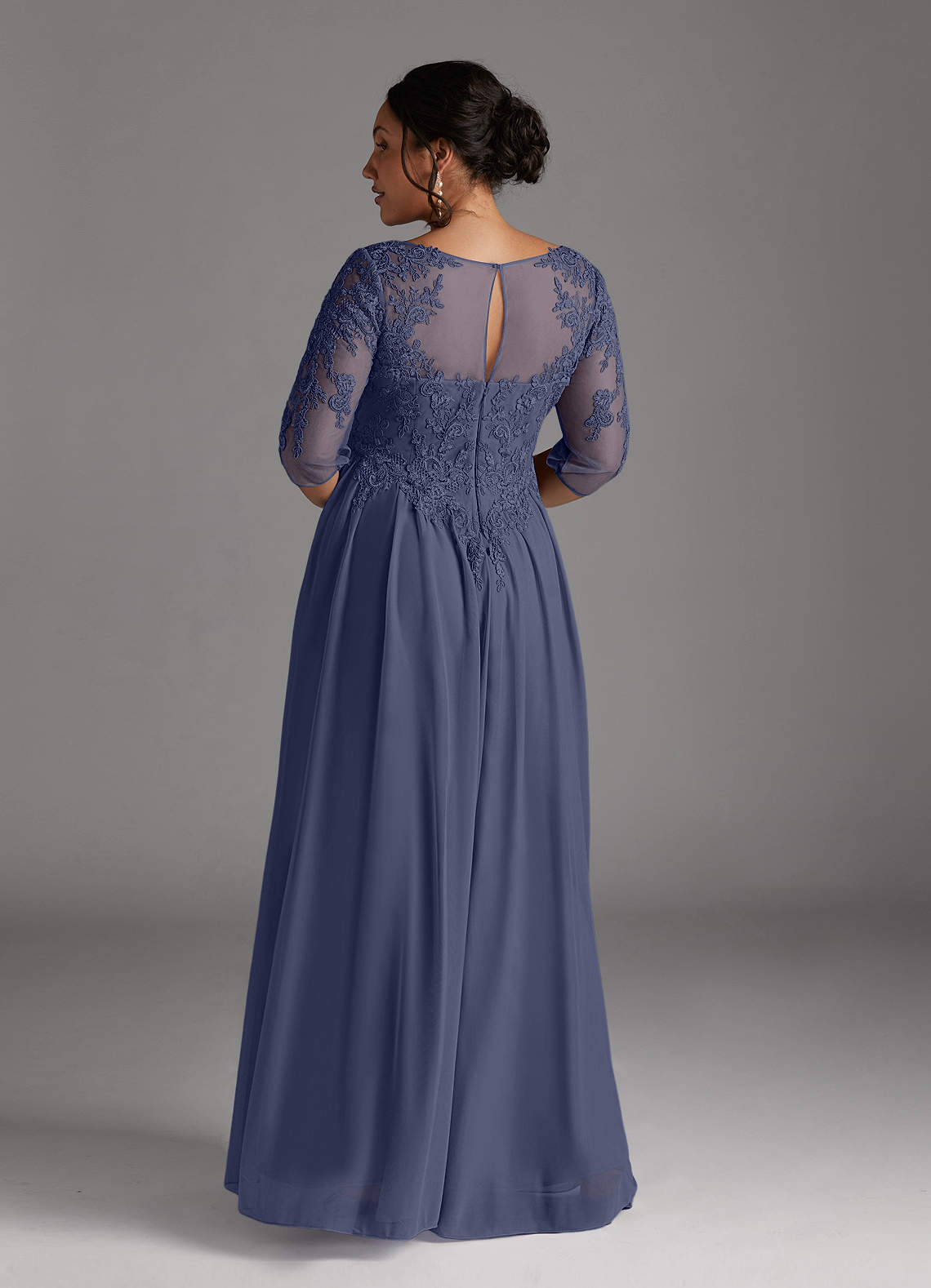 Azazie Harriet Mother of the Bride Dresses Stormy A-Line Scoop lace Mesh Dress image10