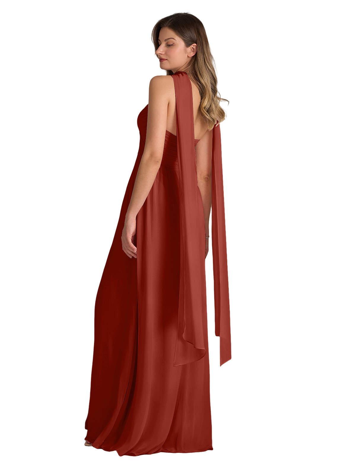front Azazie Matching Color Chiffon Scarf