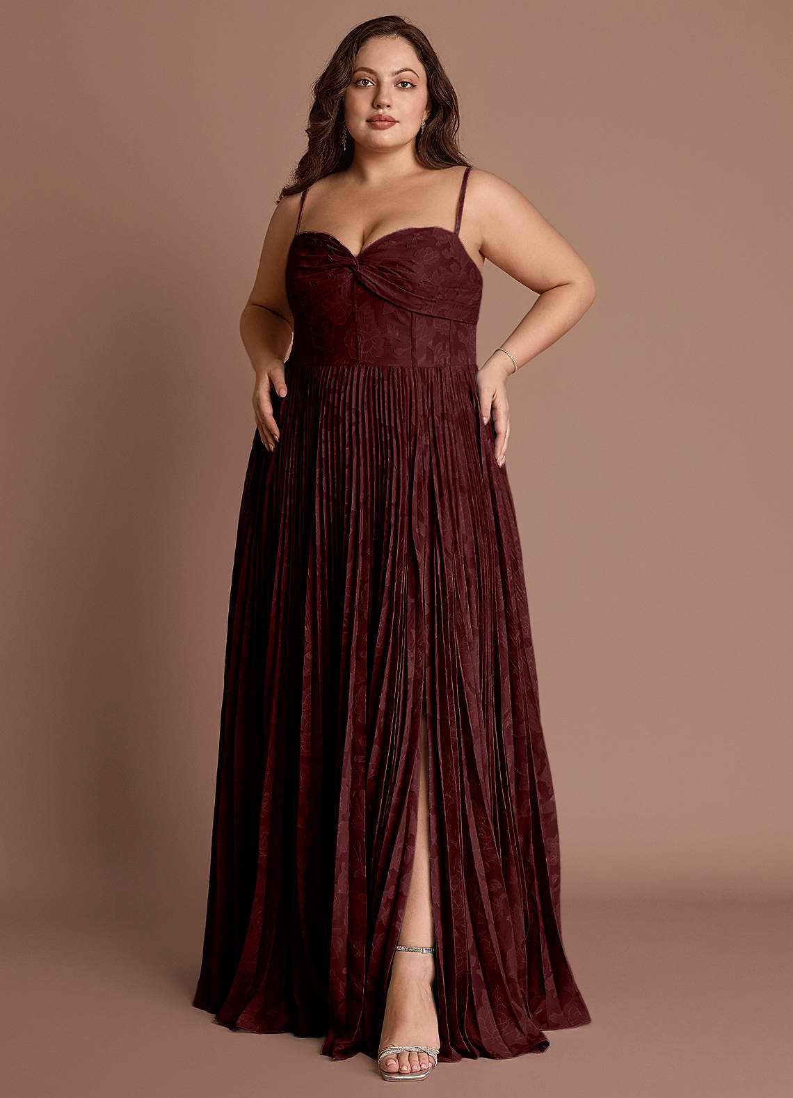 Akiko Wine Pleated Maxi Dress image7