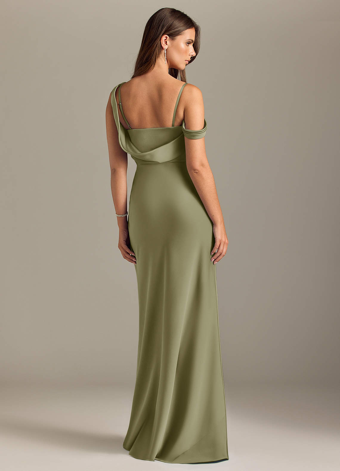 Azazie Madelyn Bridesmaid Dresses Pistachio Mermaid One Shoulder Stretch Satin Convertible Dress image1