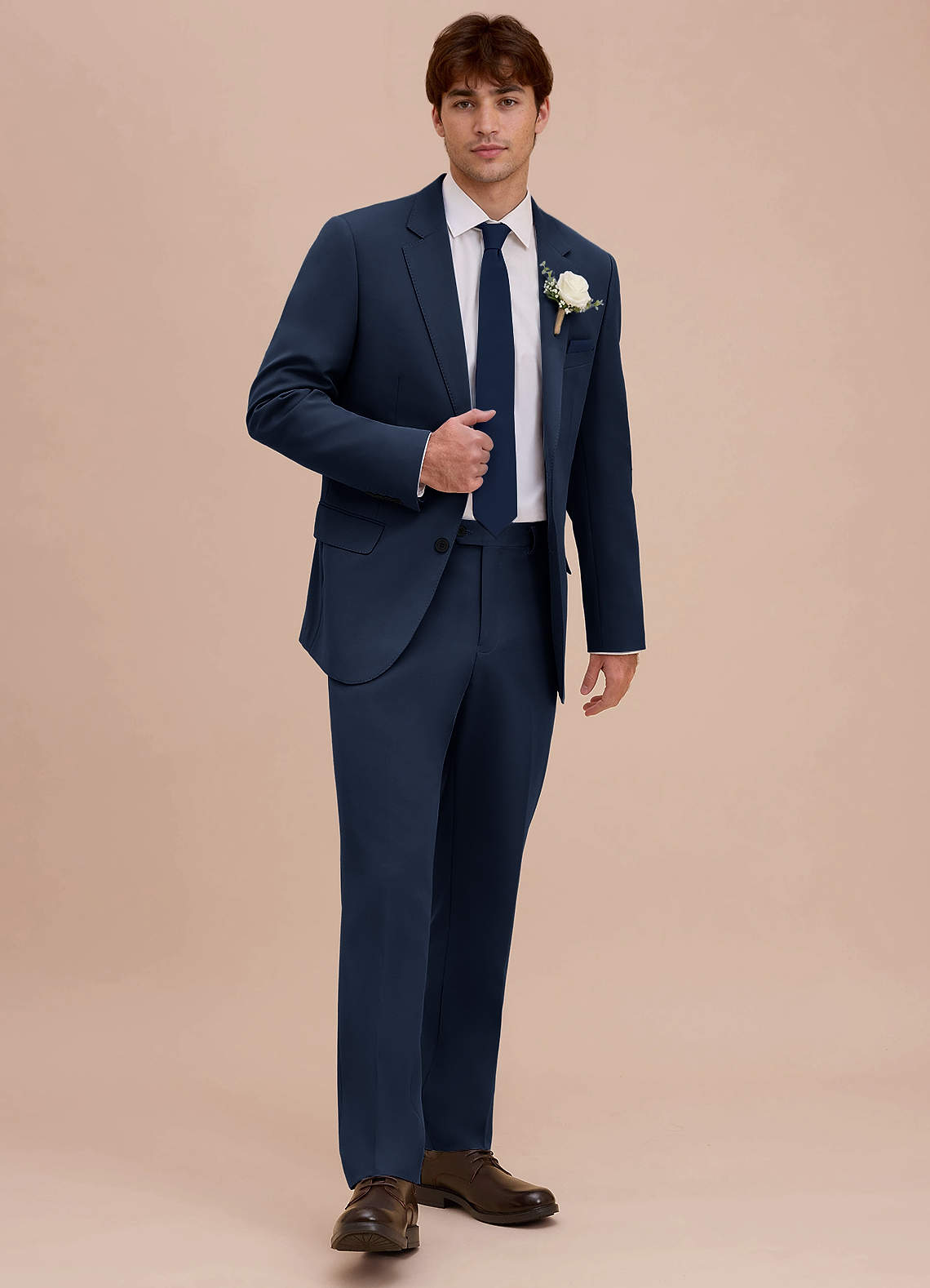 front Ethan Dark Navy Refined Weave Suit