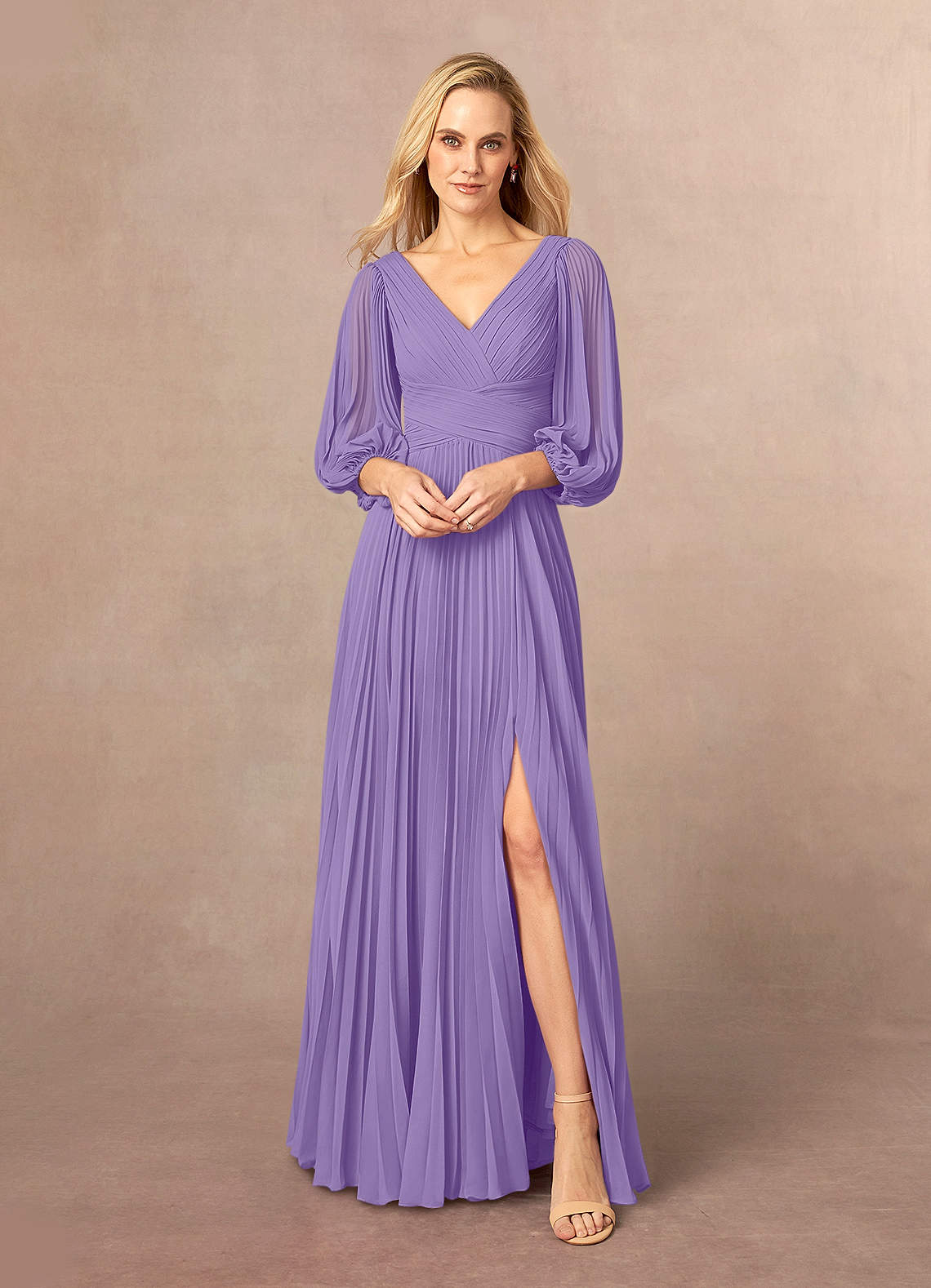 A-line Chiffon Dresses with V-neck Empire Waist Tahiti