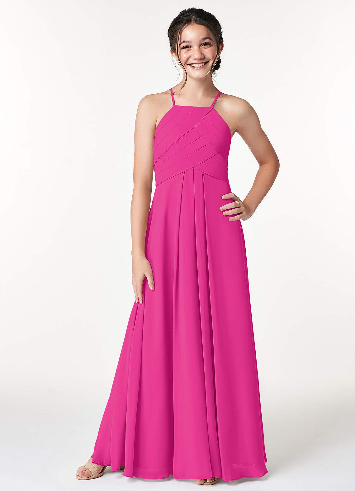 Azazie Ginger Junior Bridesmaid Dress in Fuchsia | Azazie