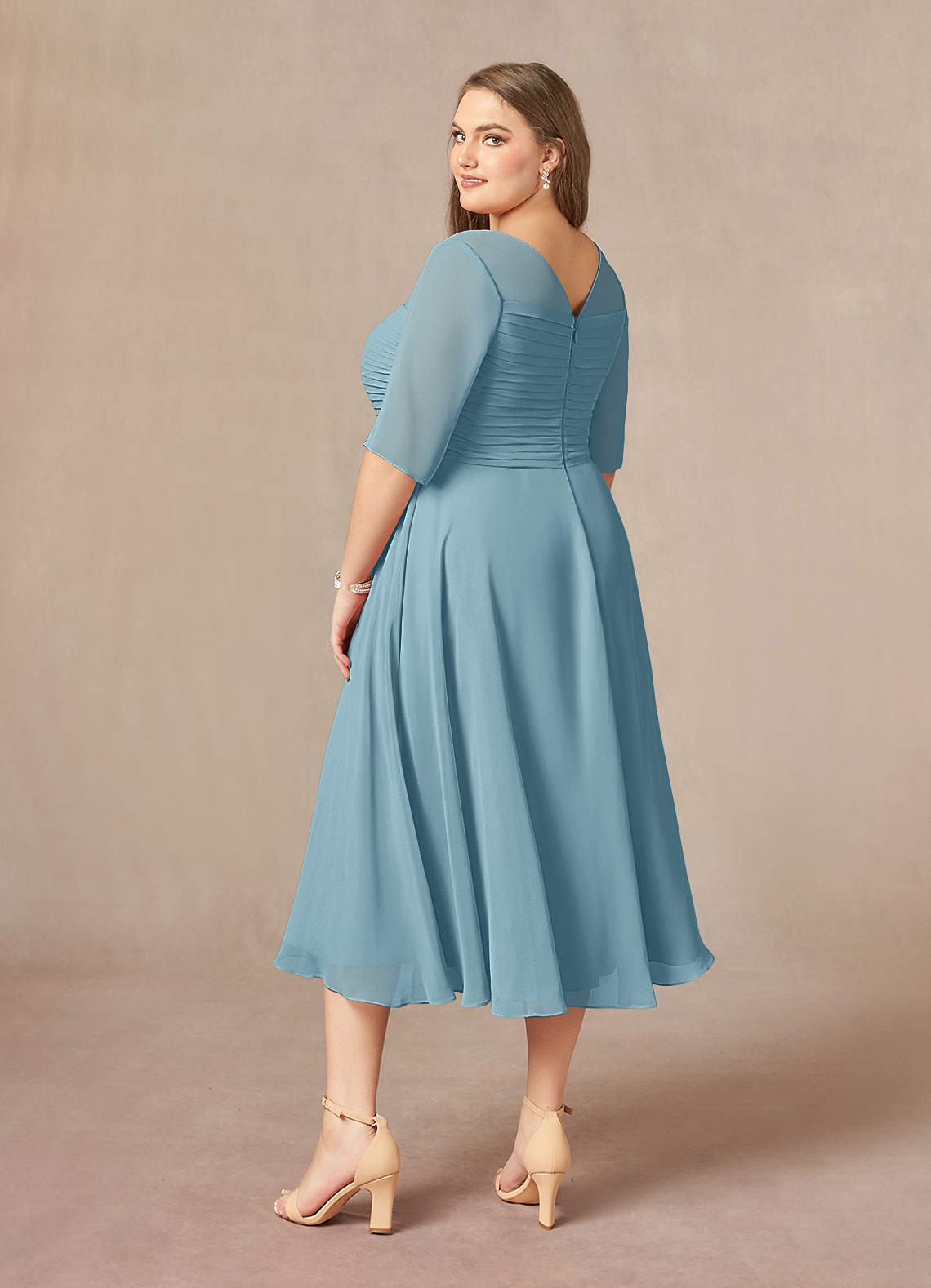 Teal tea length mother of the clearance bride dresses