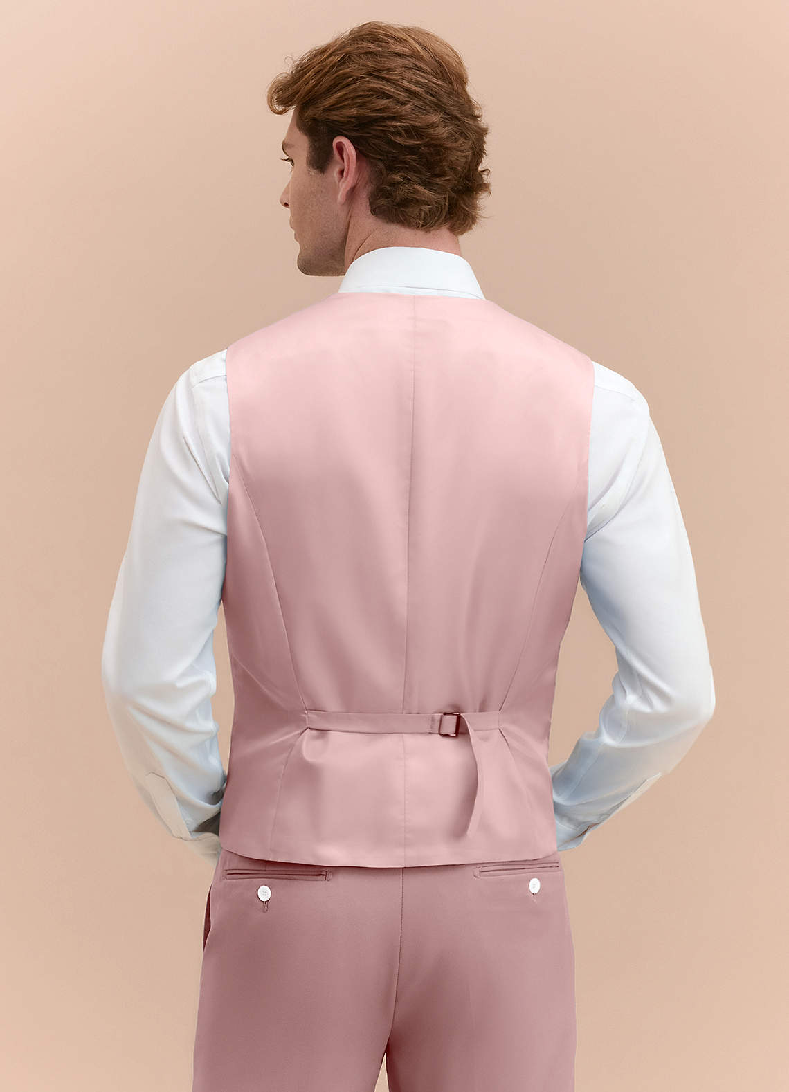 James Dusty Rose Structured Stretch Suit Vest | Classic Regular