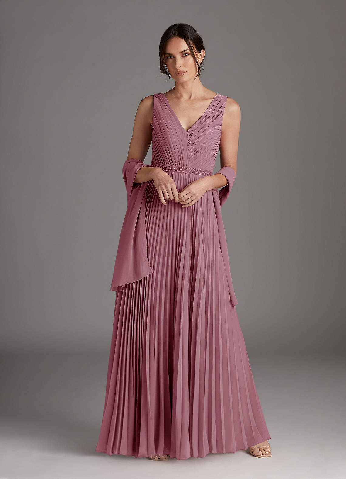 Azazie Kris Mother of the Bride Dresses Vintage Mauve A-Line Sequins Chiffon Dress image1