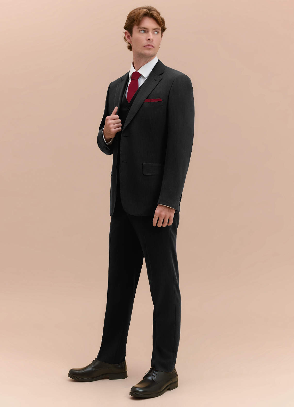 front William Black Comfort Blend 3-piece suit