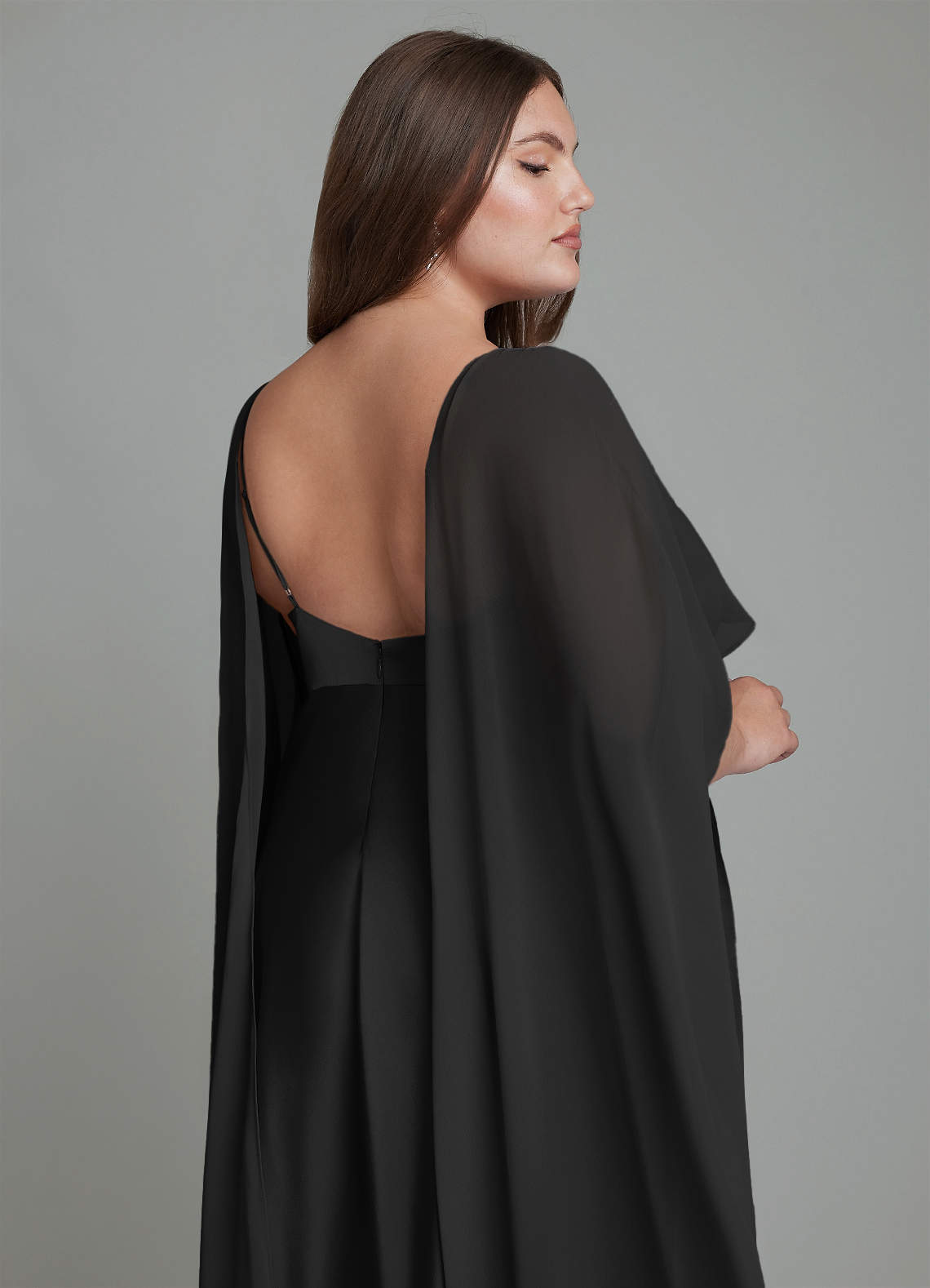 Azazie Stefania Bridesmaid Dresses Black A-Line Stretch Satin Dress image14