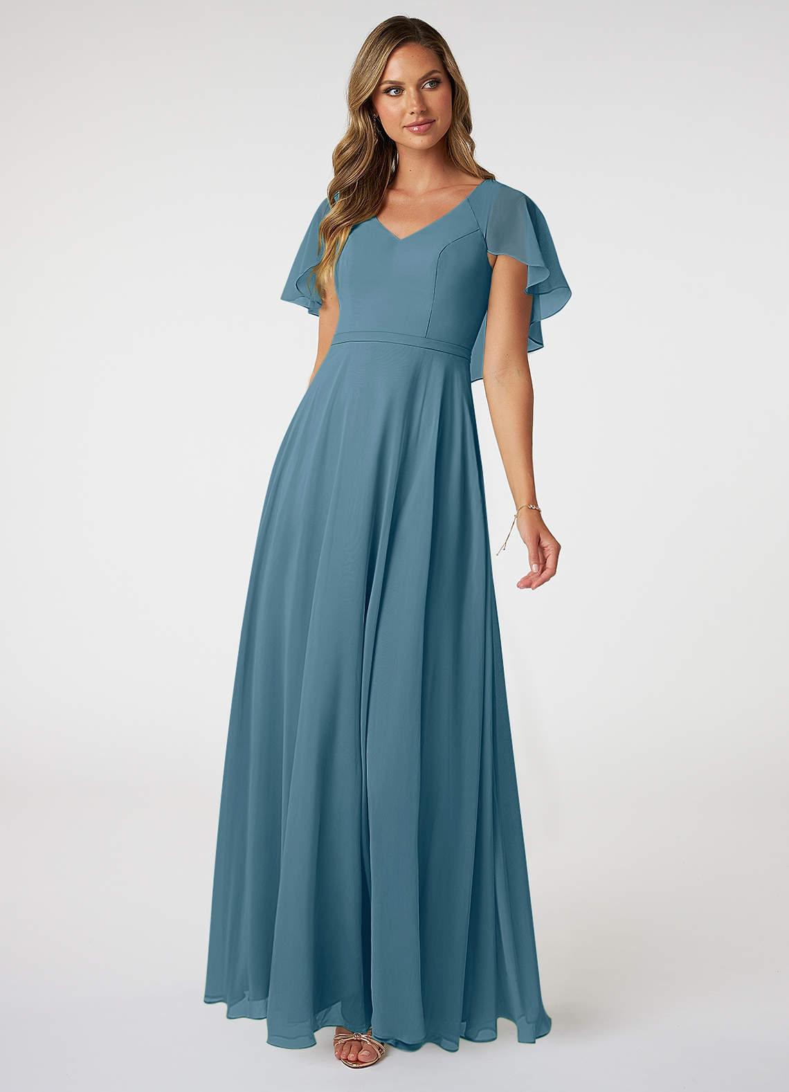 Azazie Jamie Bridesmaid Dresses Bermuda A-Line Chiffon Dress image1