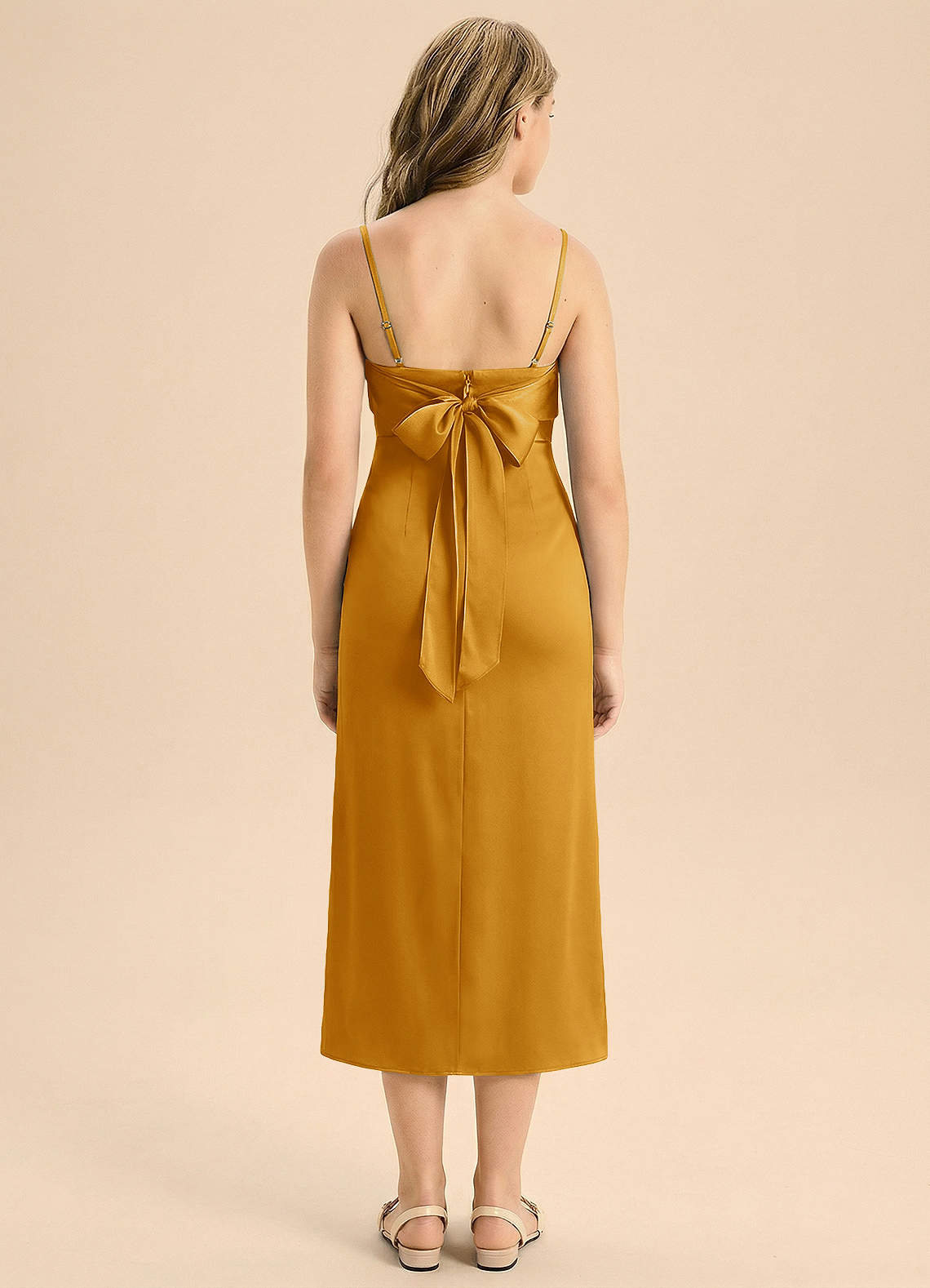 Azazie Mai Junior Klä av Tubklänning i Stretch Satin Plisserad image1