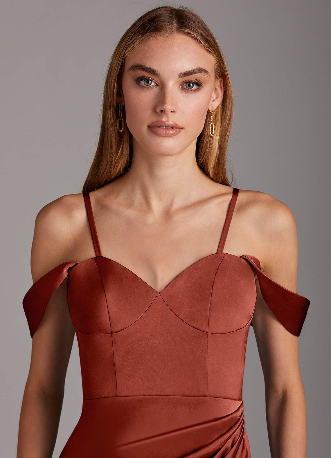 azazie mila stretch satin dress Azazie Mila