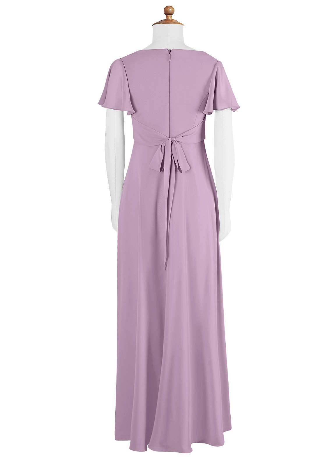 Azazie Induh Junior Wisteria A-Line Ruched Chiffon Dress image6