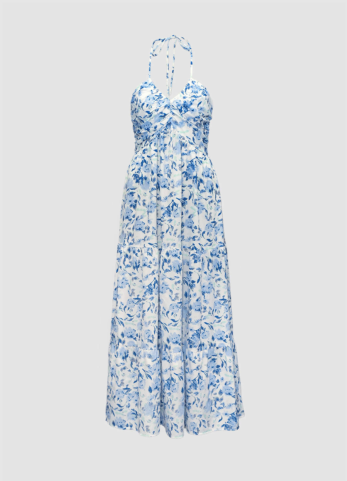 Printed Dress Light Blue - 3017
