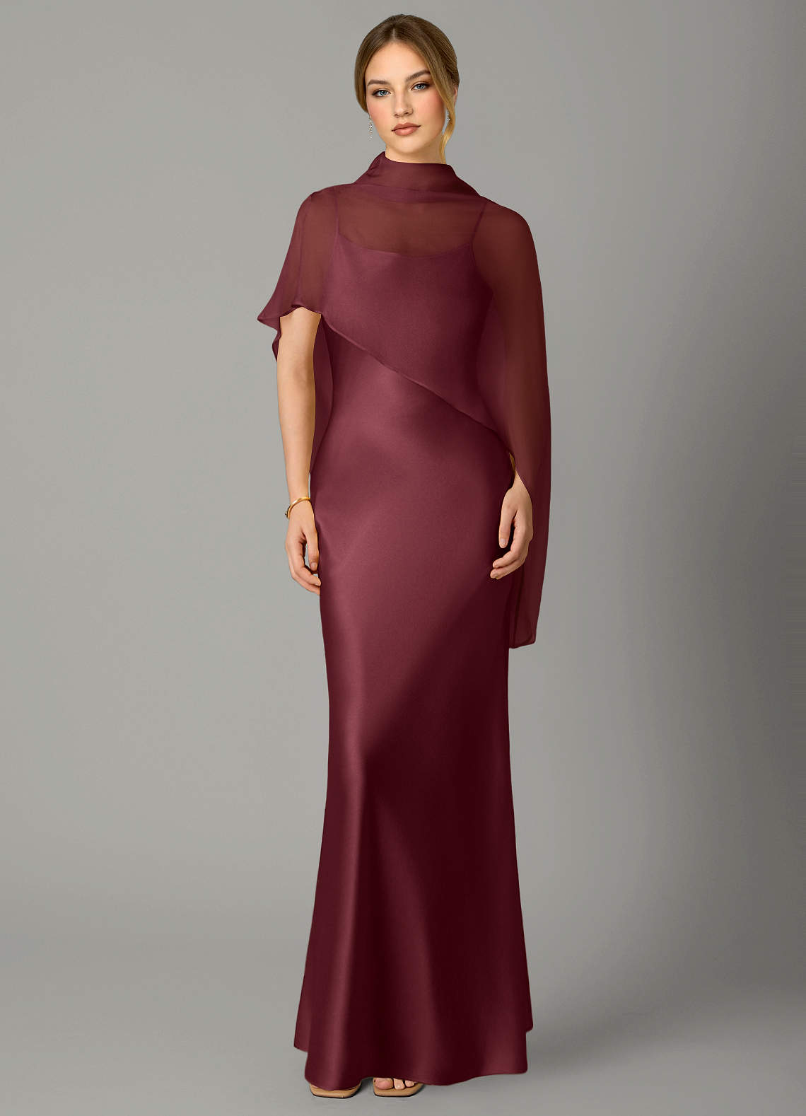 Azazie Jaleesa Merlot Stretch Satin Bridesmaid Dresses | Azazie