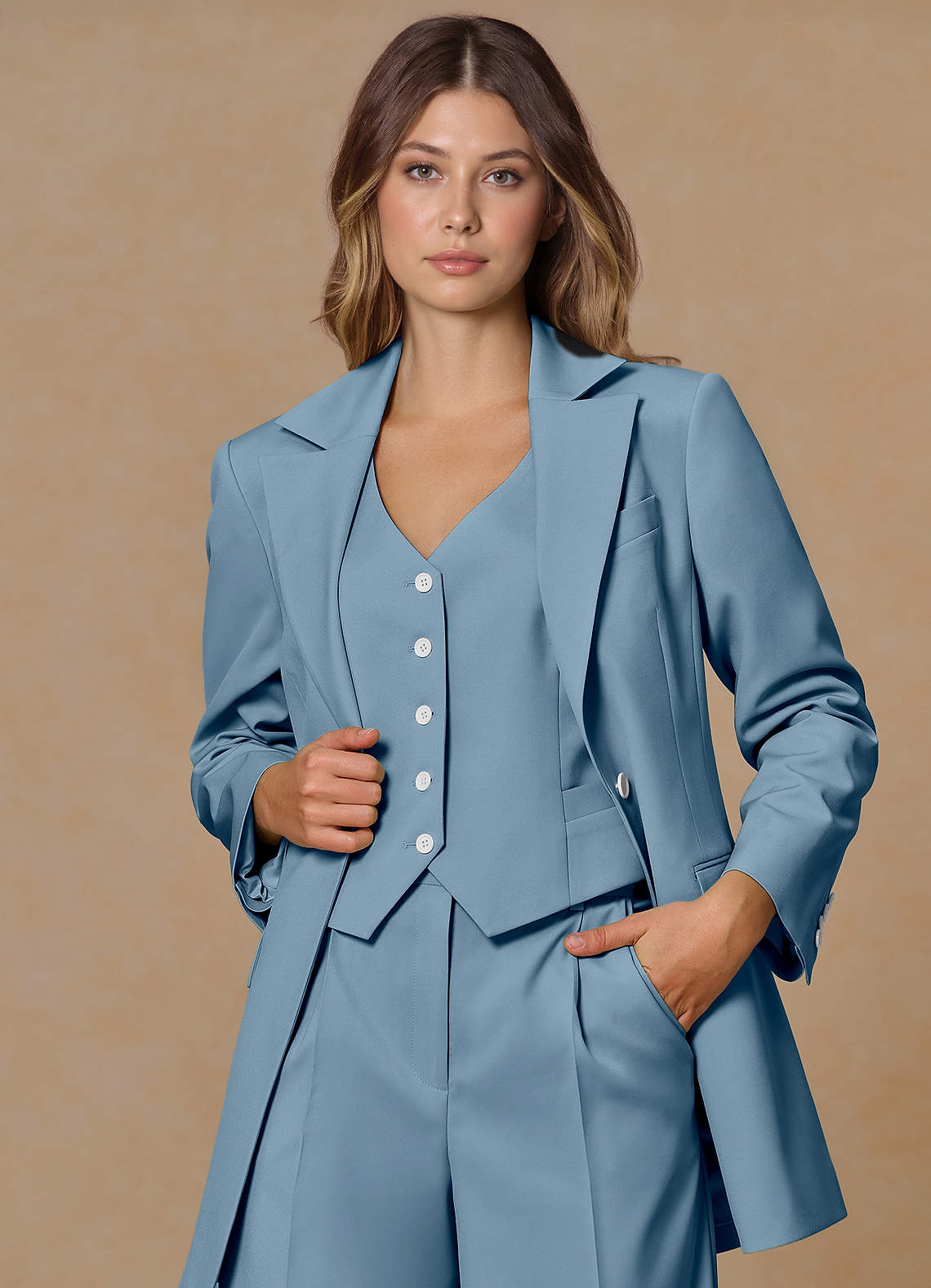 Rowan Light Blue Refined Weave Performance 3-Piece Suit | Azazie