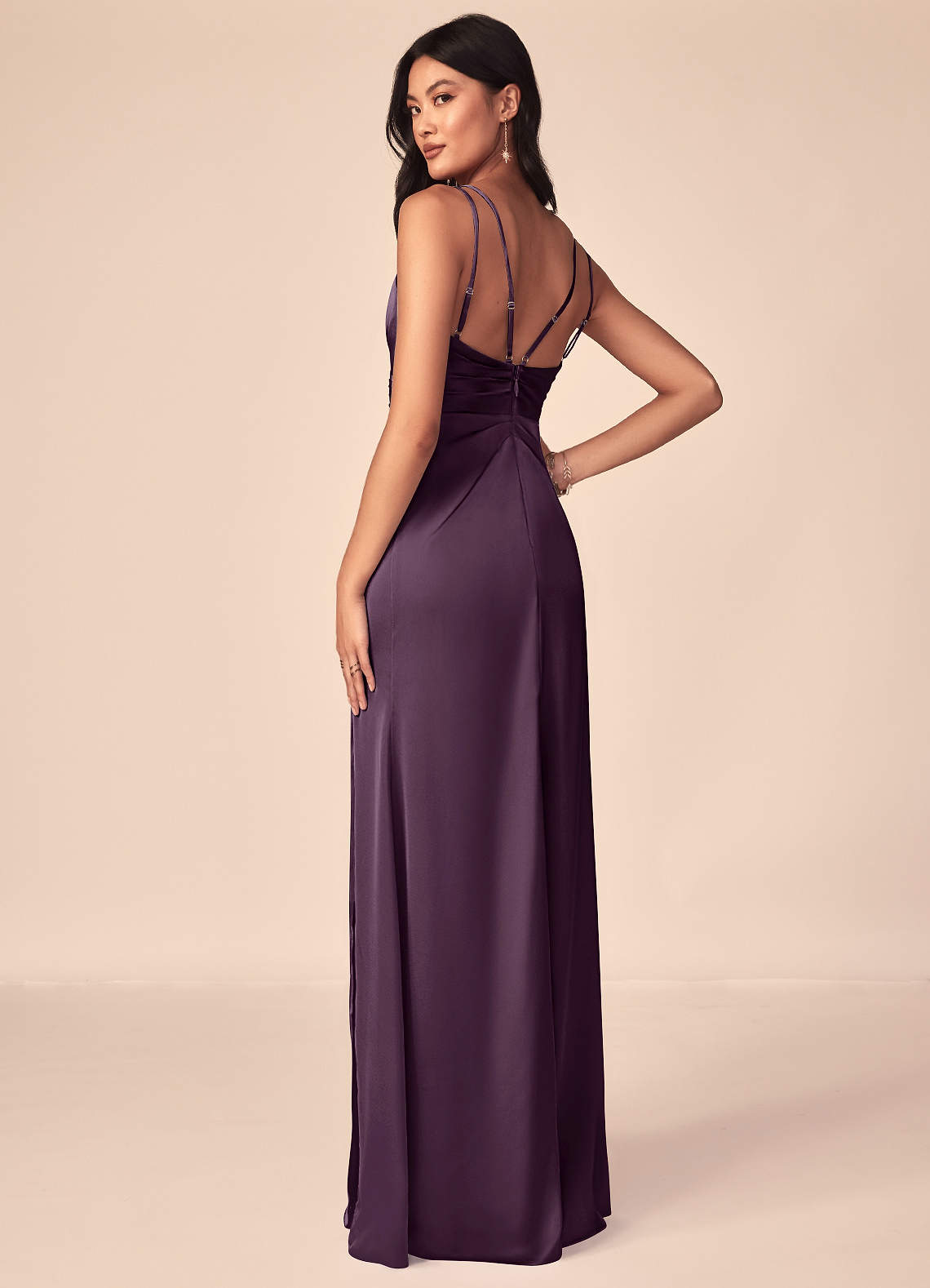 azazie aqua stretch satin dress Azazie Aqua