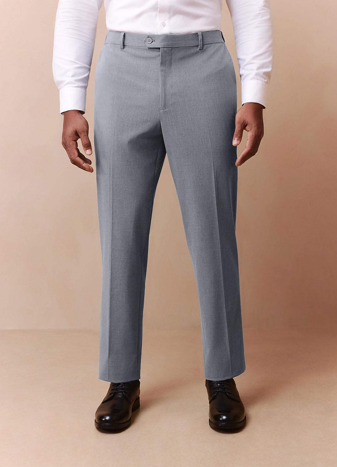 front Savile Grey Wool Blend Dress Pants