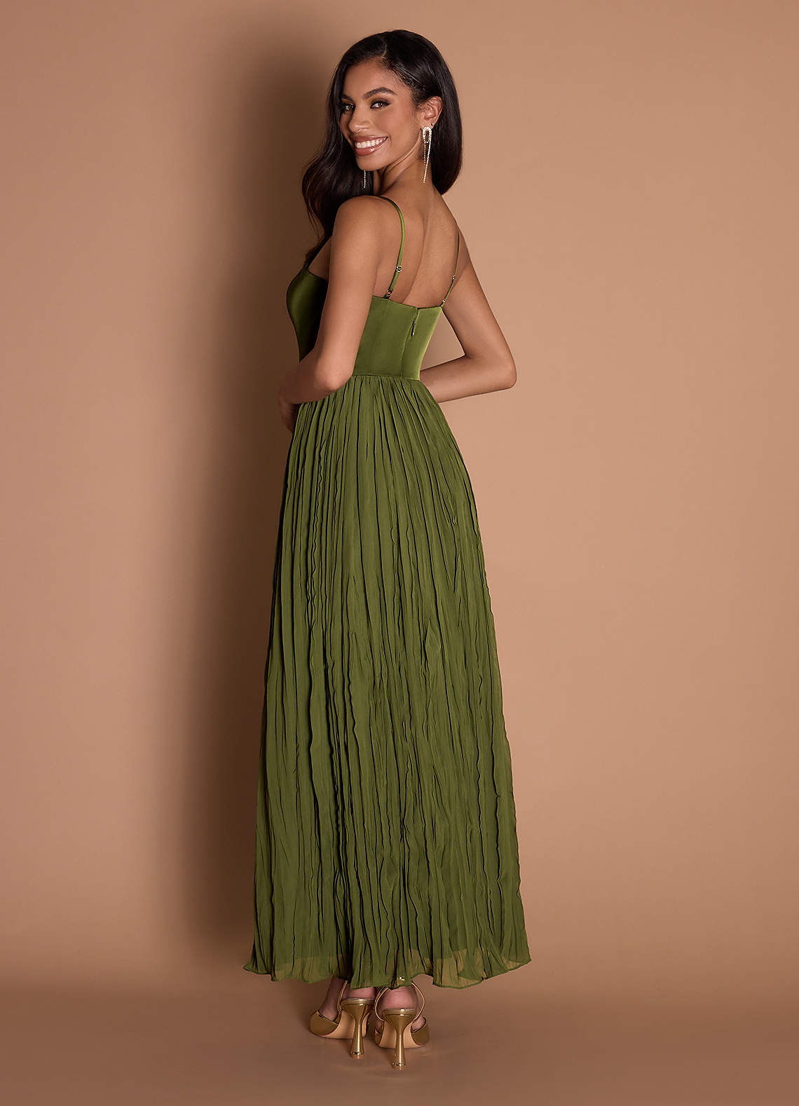 Lorie Maxi Klänning Oliv image5