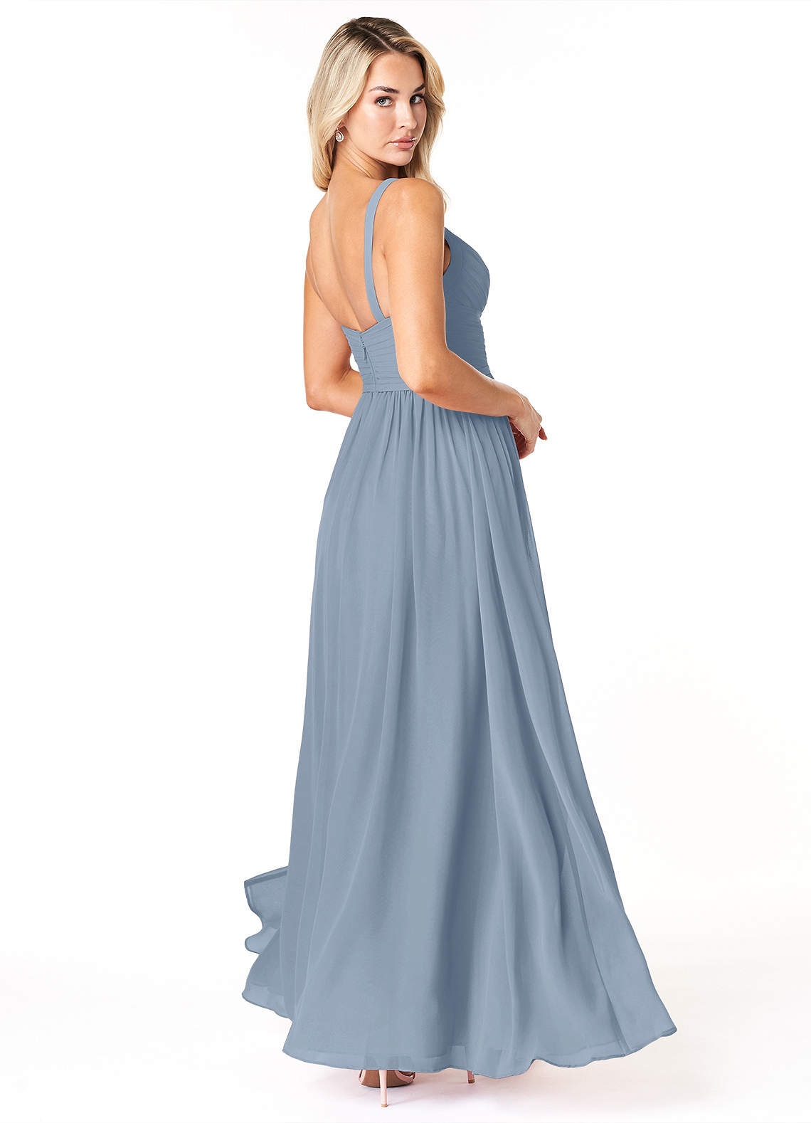 Azazie Chanel Bridesmaid Dresses A-Line Pleated Chiffon Floor-Length Dress image1