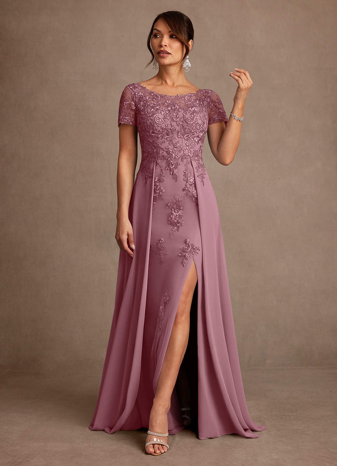 mauve pink lace dress Love Me Pink Lace Long Sleeve Mini Dress - US 8