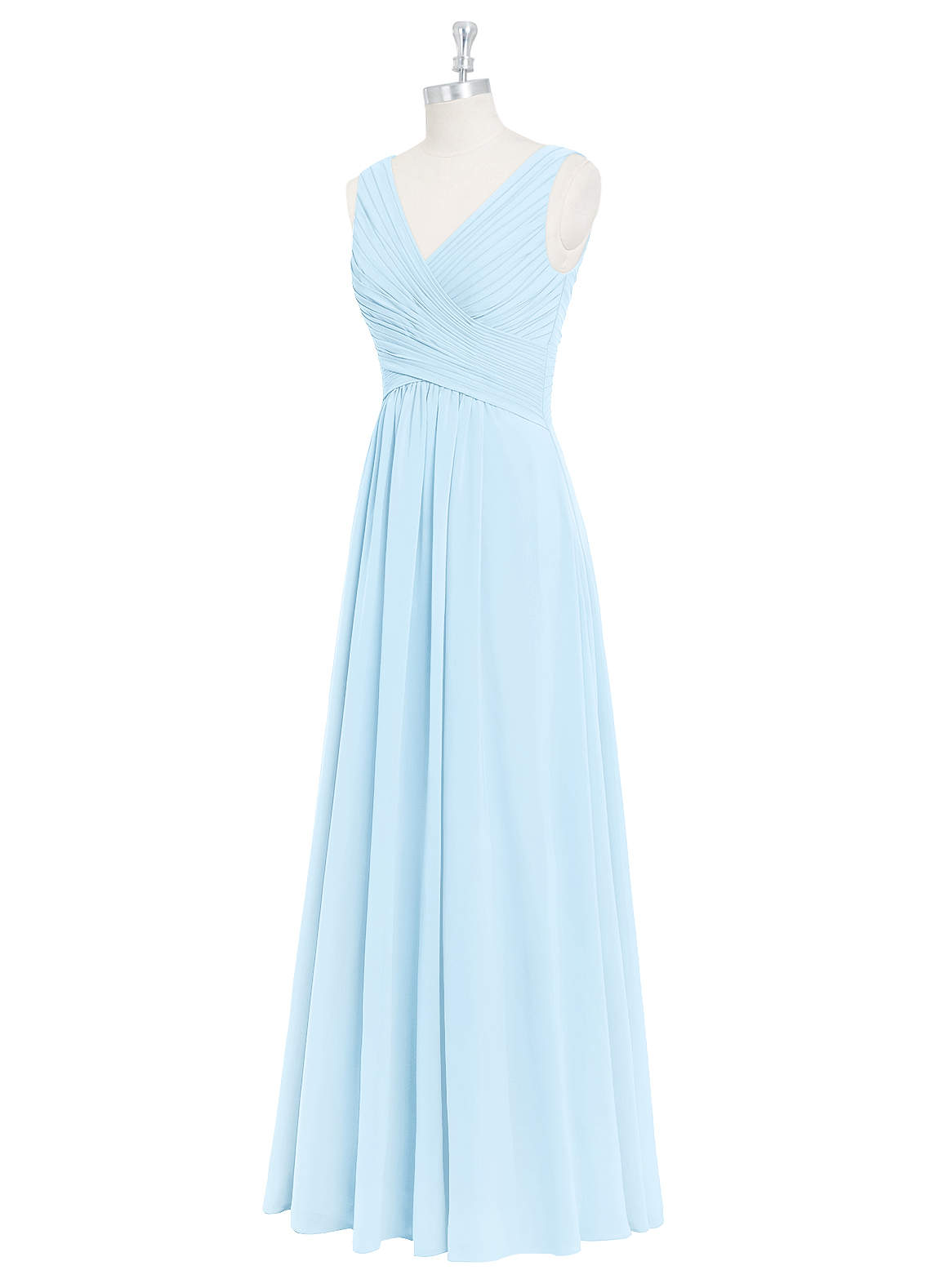 Azazie Flora At-home Try On Dresses Agave A-Line Pleated Chiffon Dress image8