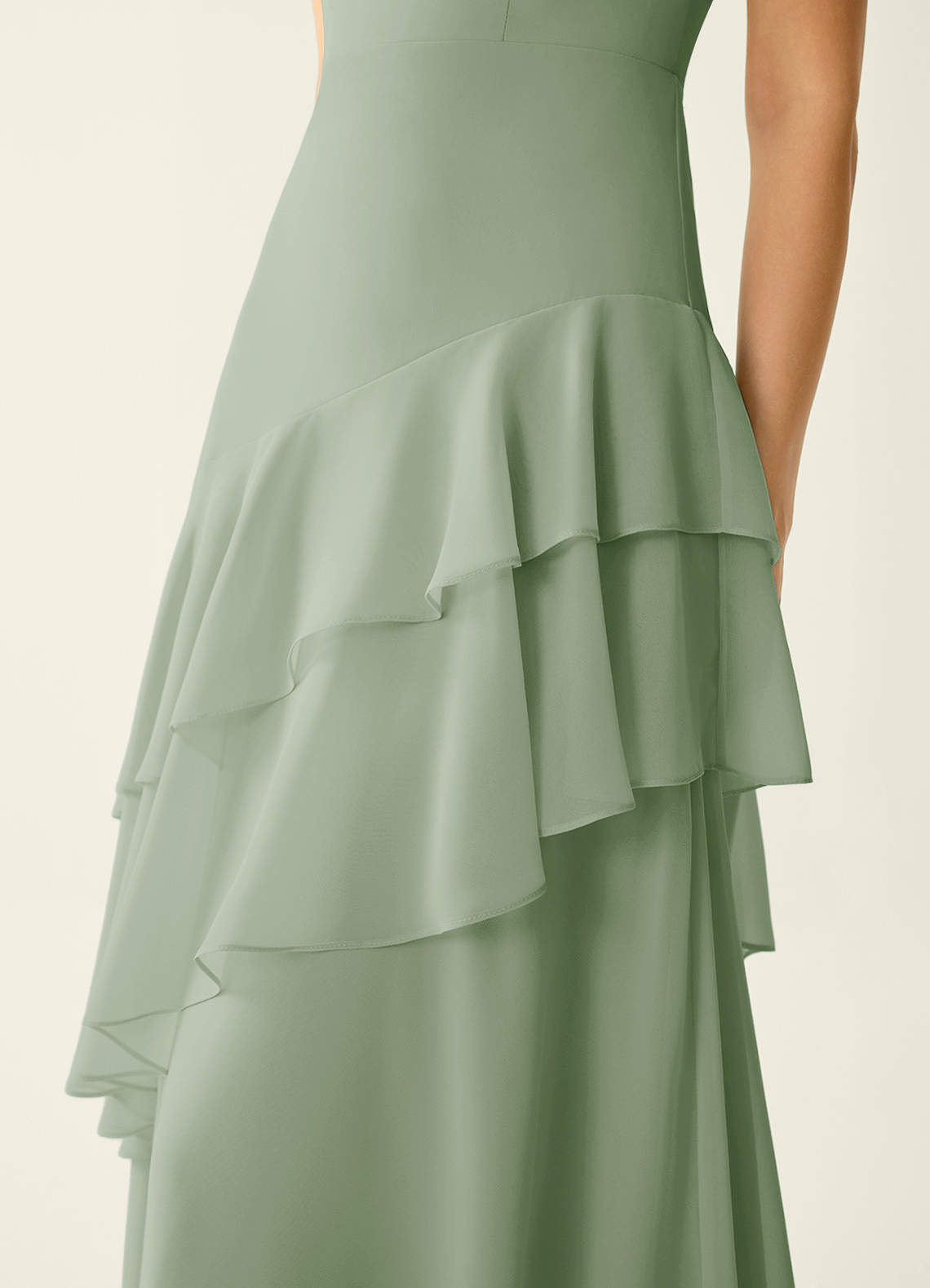 sachin and babi light blue dress Fiorella Light Green Chiffon Ruffled A-line Prom Dress Prom and Homecoming  Dresses