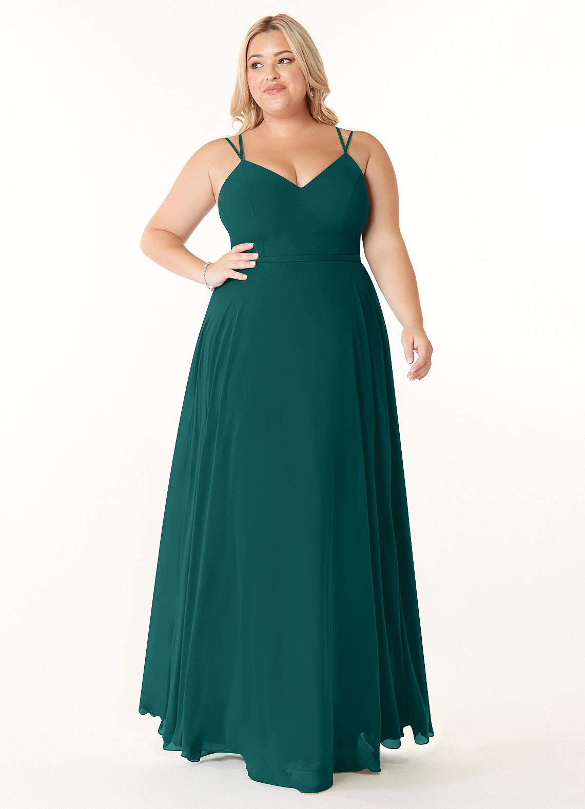 Azazie Janine Peacock Chiffon Bridesmaid Dresses | Azazie
