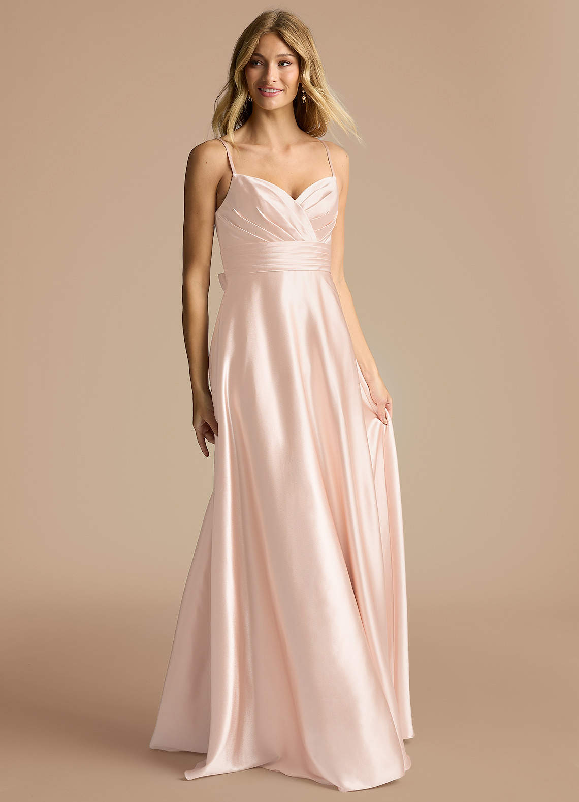 Azazie Oliana Rose Gold Metallic Satin Bridesmaid Dresses | Azazie Azazie Oliana Rose Gold Metallic Satin Bridesmaid Dresses | Azazie