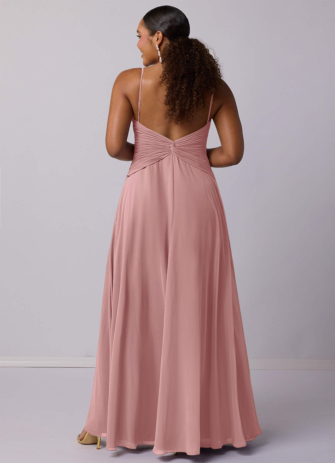 Barbie ♥ Azazie Bridesmaid Dresses Dusty Rose A-Line Chiffon Dress image8