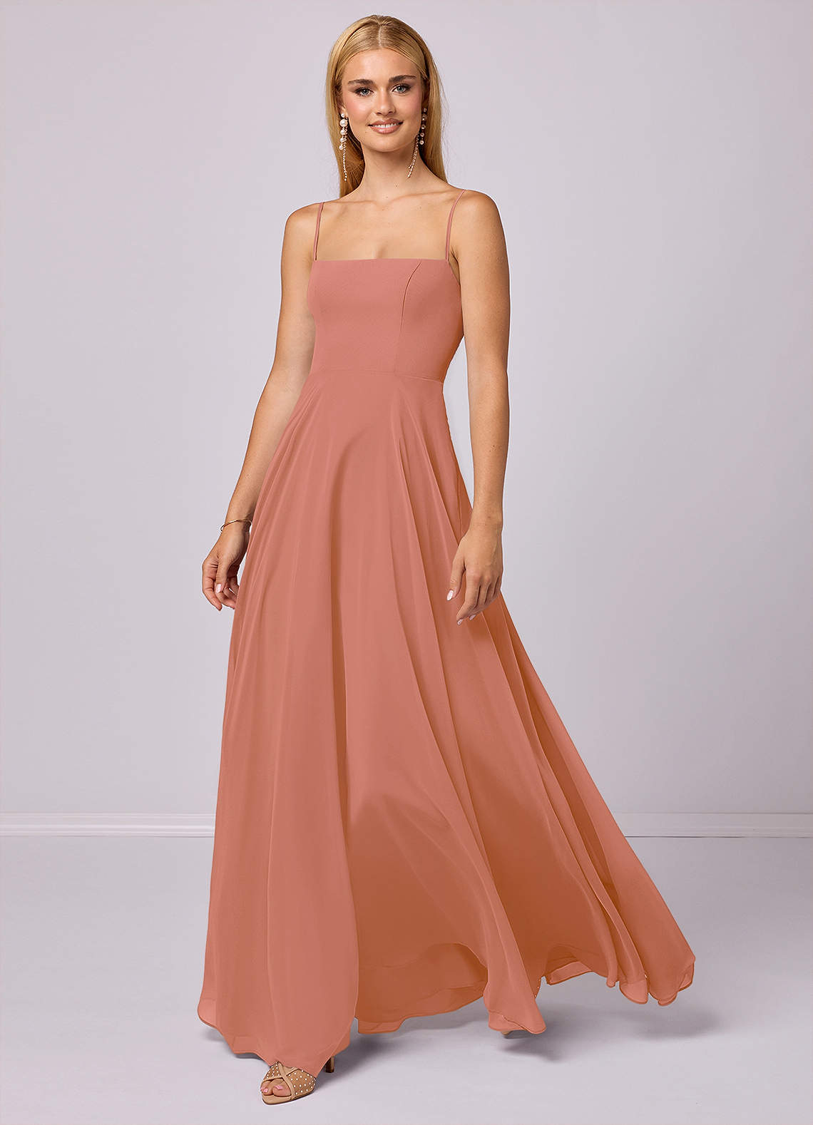 Barbie ♥ Azazie Jurken voor bruidsmeisjes Jurk van Chiffon met A-Lijn Meer Gesneden image1