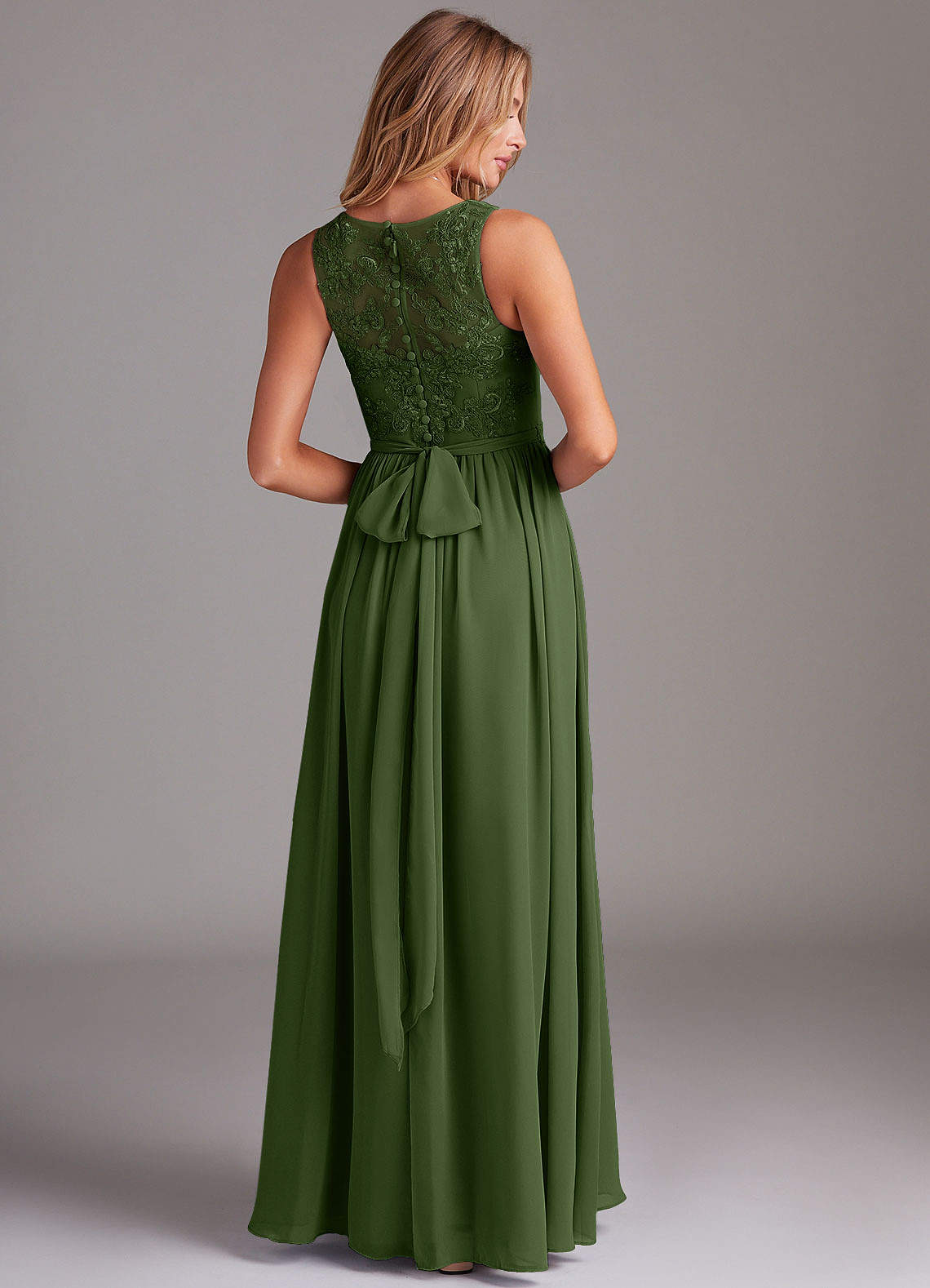 olive green lace bridesmaid dresses BABARONI V neck Lace Lining And Tulle Dresses Olive Green, Olive Green / US0