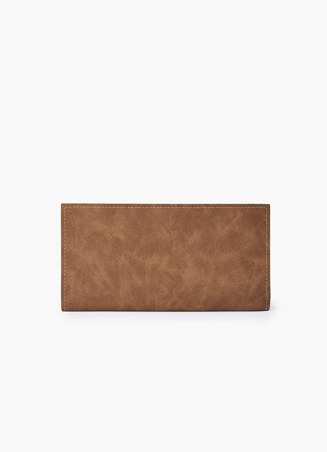 front Men's Marbled Matte Leather Long Wallet