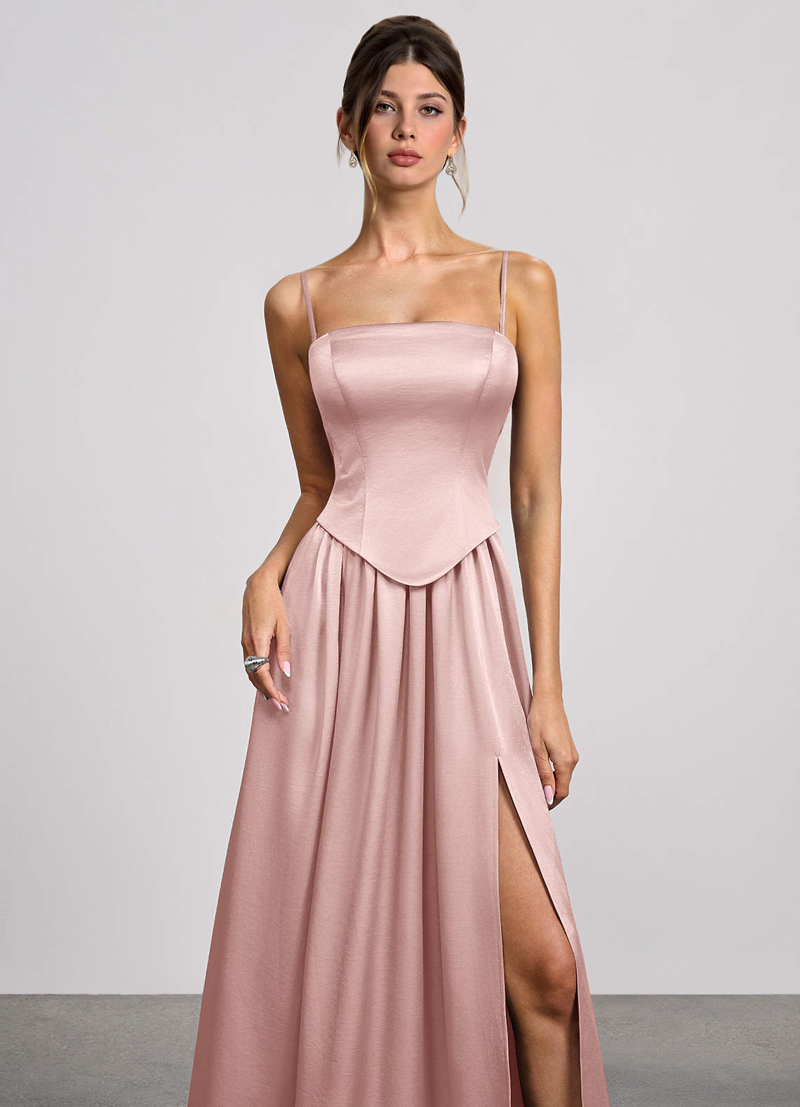 satin light pink dress Lisa Maxi Dress, in Luxe Satin, Size: Large | Show Me Your Mumu 100% Polyester Lining Romilly Light Pink Luminous Satin
