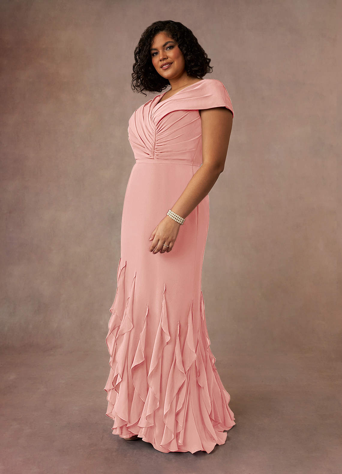 Azazie Bailora Mother of the Bride Dresses Rosette Mermaid Ruched Chiffon Dress image6