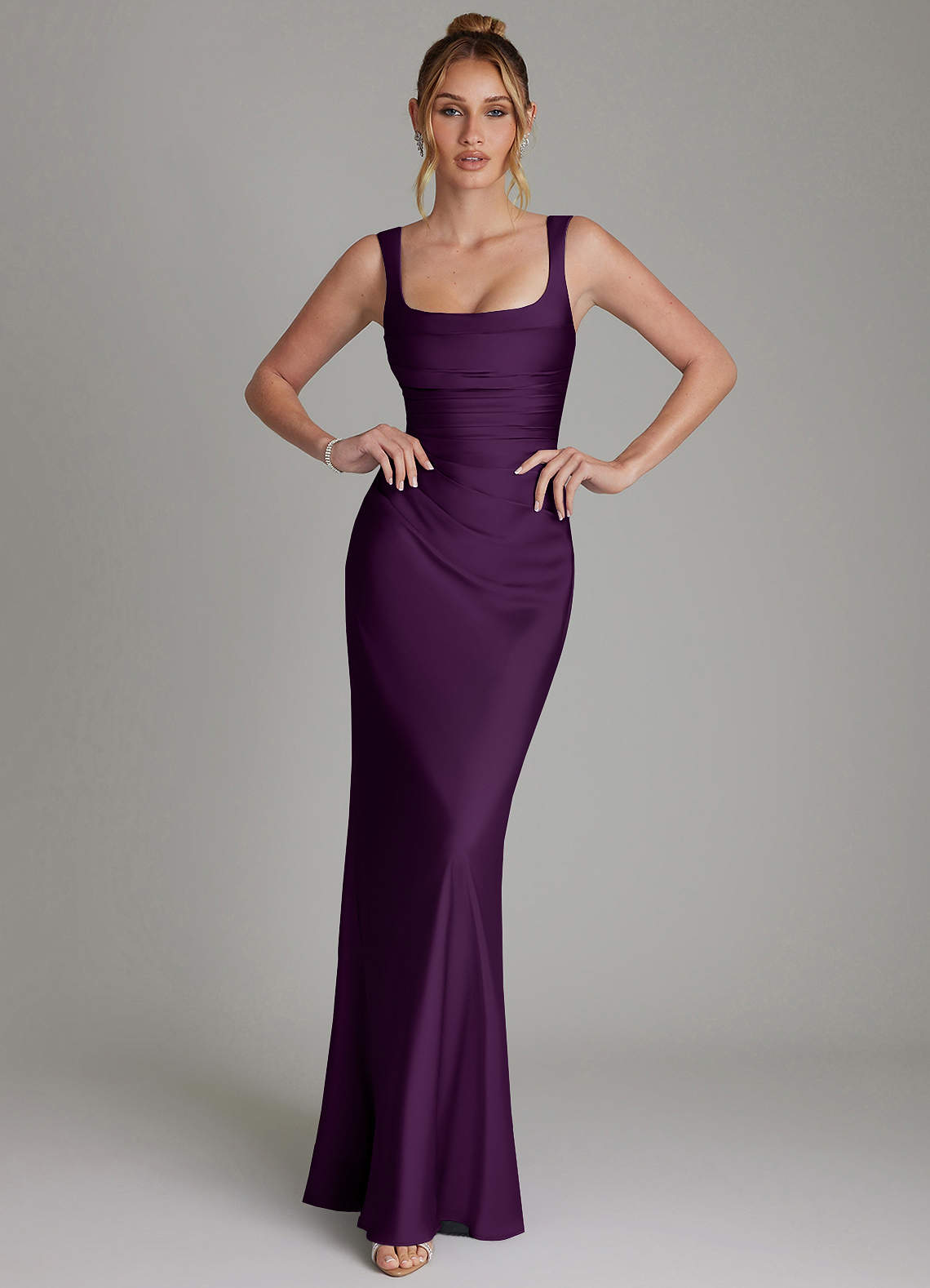 agustina satin dress Azazie Agustina