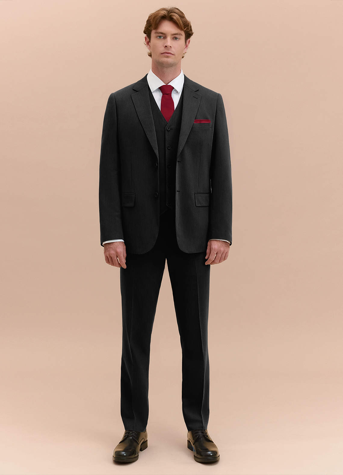 front William Black Comfort Blend 3-piece suit