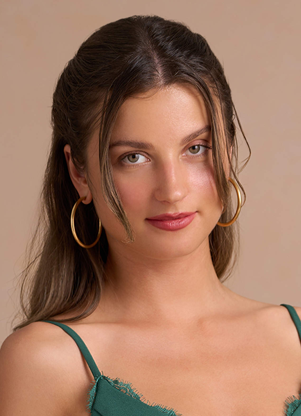 front Pendientes de aro impermeables de 50 mm