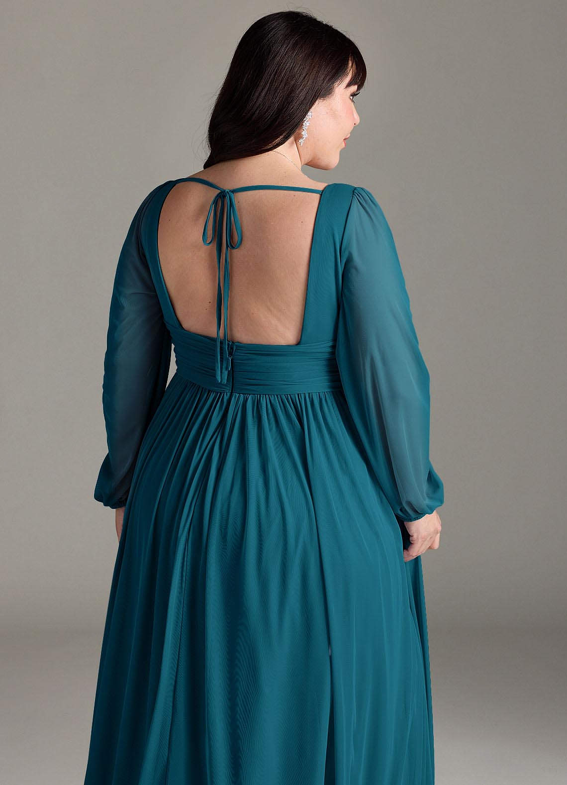 sachin and babi light blue dress Backless Pleated Long Sleeve Maxi Dress Blue / L main image 1