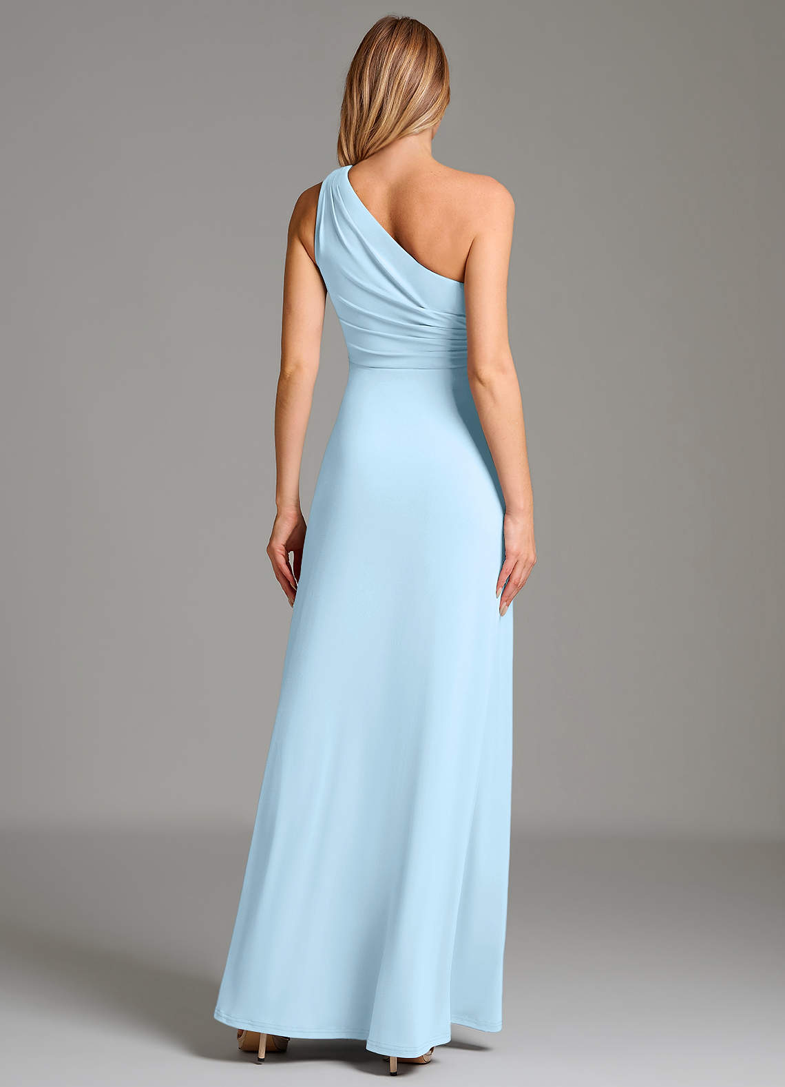 jersey a line dresses Jersey A-Line Bridesmaid Dress with Knot Detail