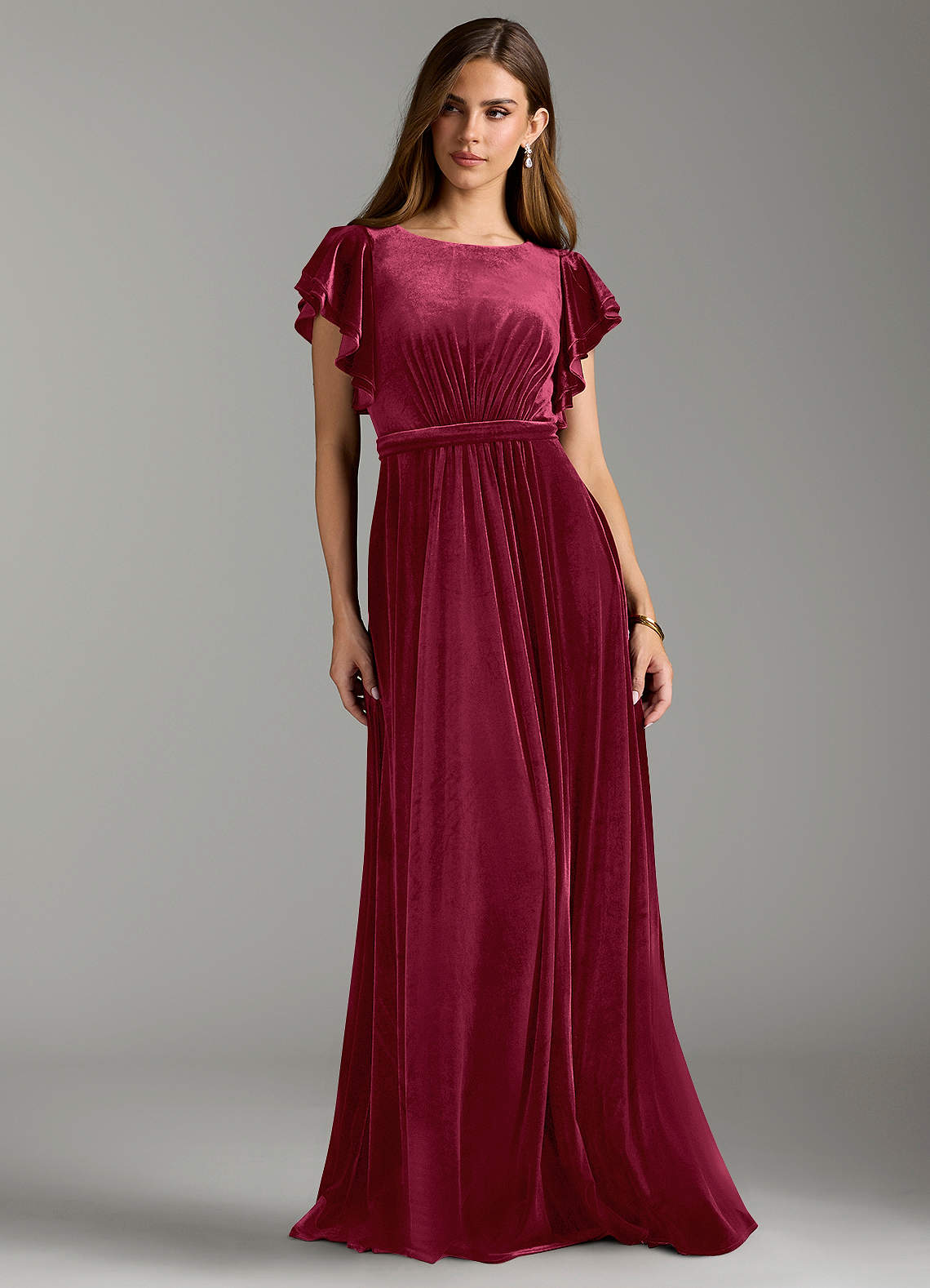 strapless open back dress Lilac Embroidered Gown main image 0