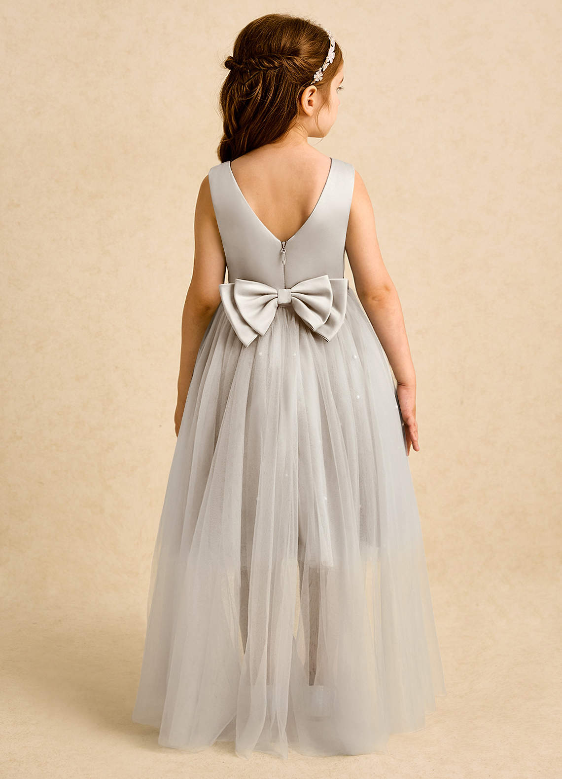 Azazie Bell Flower Girl Dresses Frost Ball-Gown Bow Tulle Dress image1