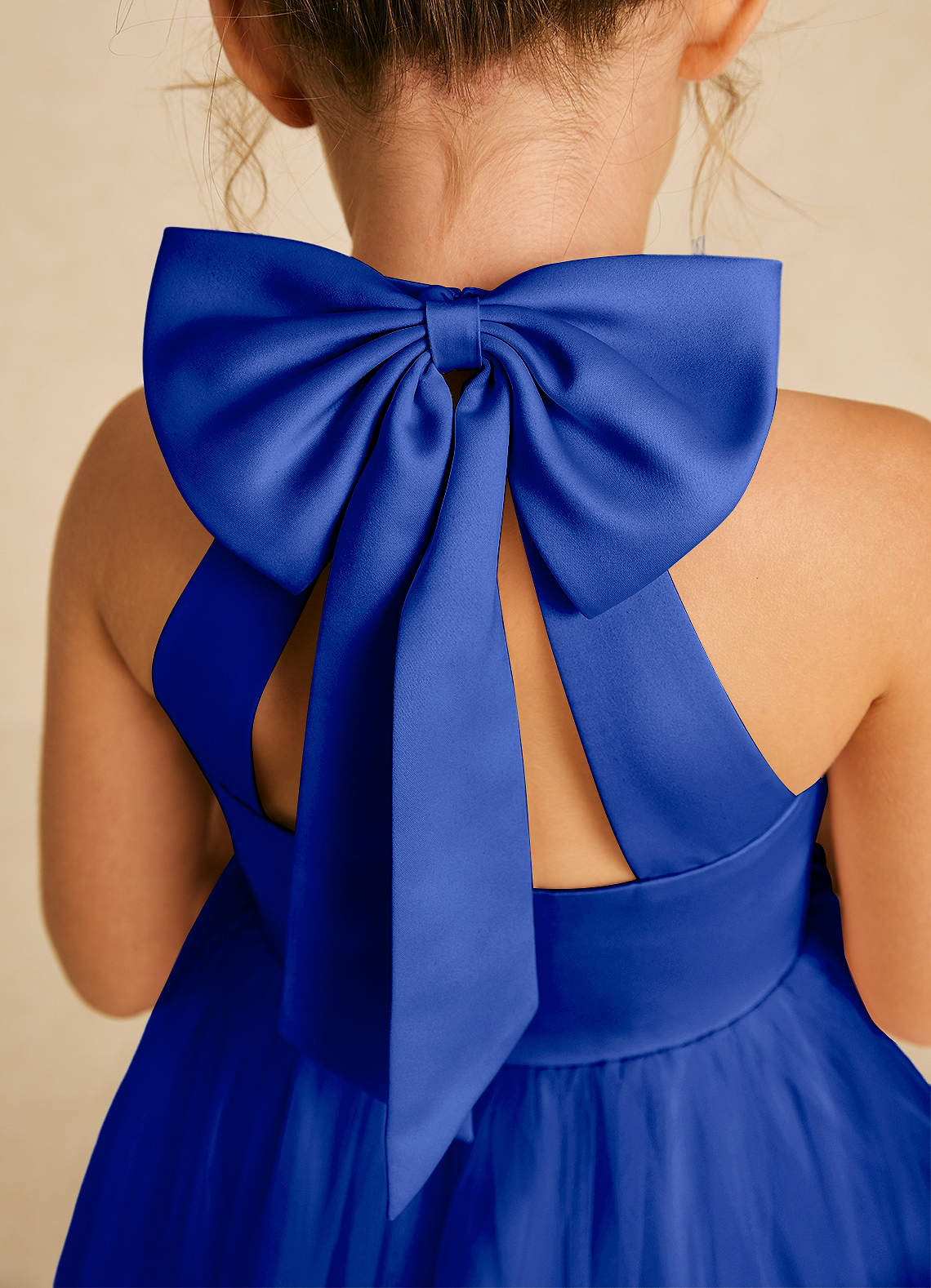 Azazie Dora Royal Blue A-Line Bow Tulle Dress | Azazie Azazie Dora Royal Blue A-Line Bow Tulle Dress | Azazie