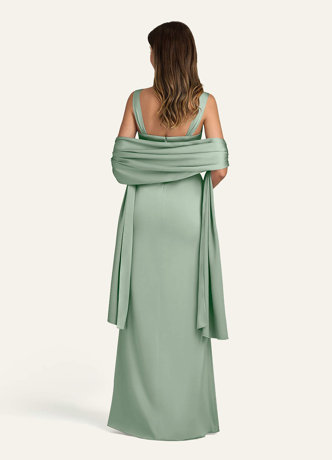 front Azazie Matching Color Stretch Satin Shawl